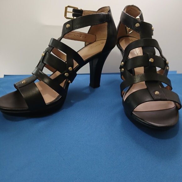 Naturalizer Heels, Derive, Black Lea size 7W - Picture 1 of 6